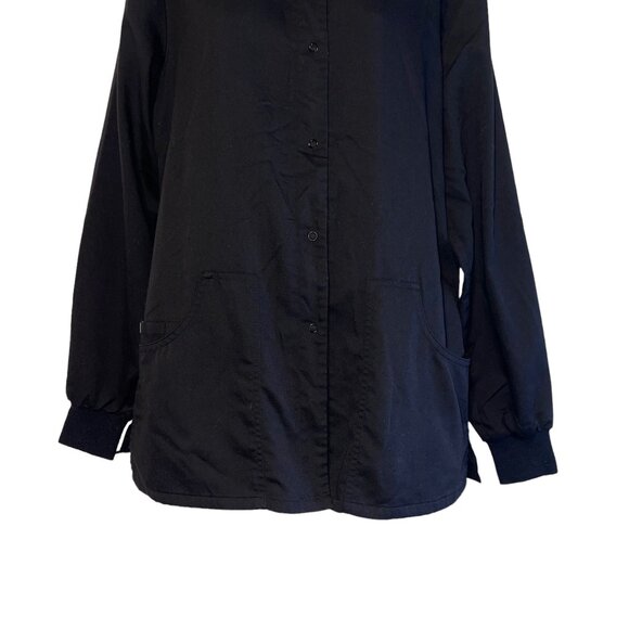 Greys Anatomy by Barco Black Womens M Scrubs Jacket Style 4430 Pockets Solid - Picture 3 of 9